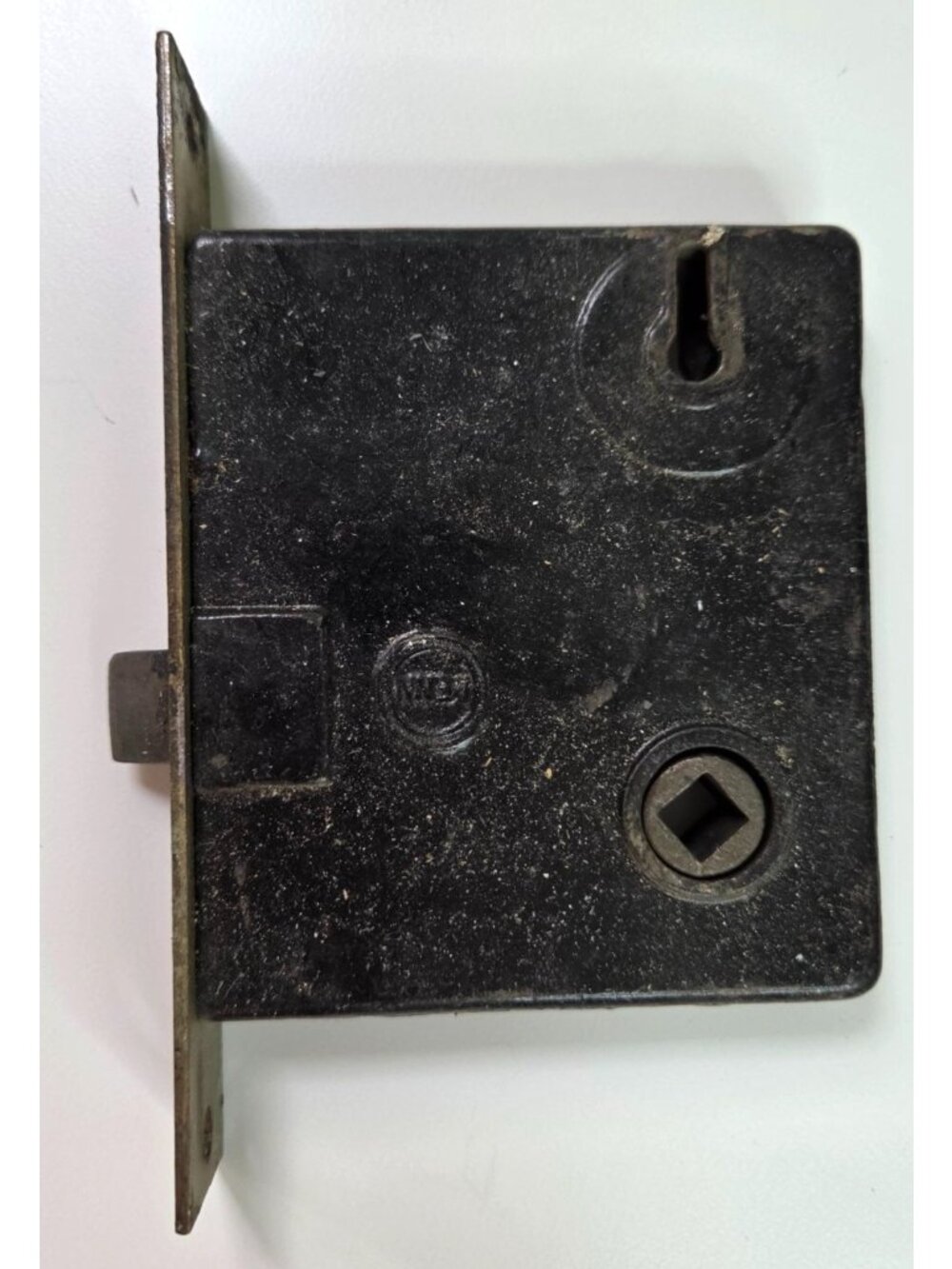 Vtg Penn Mortise Lock Black Metal 5.5" Height With Keyhole Restoration Projects